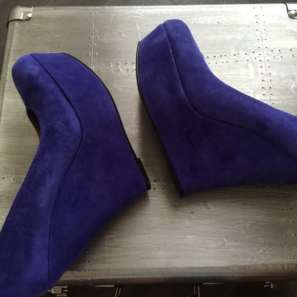 Steve Madden PAMMYY blue suede wedge 6.5 - Picture 5 of 14